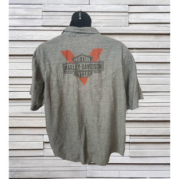 Harley-Davidson Gray Button Up Shirt Sz. 3X - Picture 3 of 8